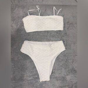 White Textured Bikini Set